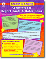 Spanish and English Comments for Report Cards and Notes Home