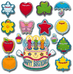 Birthday Cake with Balloons Bulletin Board