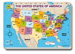 U.S. Map (labeled) Jumbo Map Pad