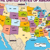 U.S. Map (labeled) Jumbo Map Pad