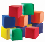 12 Soft Toddler Blocks - Primary Colors