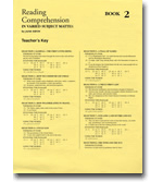 Reading Comprehension 2 - Answer Key