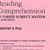 Reading Comprehension 5 - Answer Key