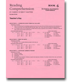 Reading Comprehension 6 - Answer Key