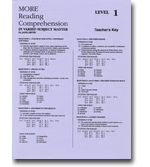 MORE Reading Comprehension 1 - Answer Key