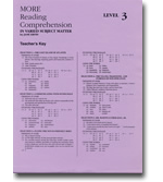 MORE Reading Comprehension 3 - Answer Key