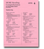 MORE Reading Comprehension 4 - Answer Key