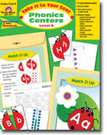 Take It to Your Seat Phonics Centers, Level A, Grade PreK-K