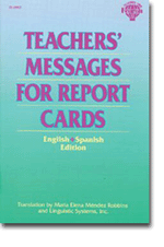 Teachers Messages for Report Cards, English/Spanish Edition