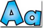 Blue 4 Inch Fun Font Letters