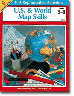 The 100+ Series: U.S. and World Map Skills, Grades 5 to 8