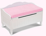 KidKraft Nantucket Toy Chest with Pink Cushion