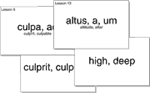 Latina Christiana I and Prima Latina Flashcards Set