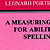 A Measuring Scale for Ability in Spelling