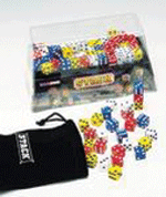 Stack 5/8 Dice Game (white, blue, red, yellow)