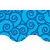 Blue Swirls Border Trim, Blue 