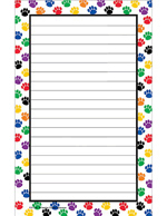 Colorful Paw Prints Notepad, Multi Color 