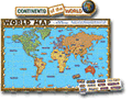 World Map (repositionable) Bulletin Board Display Set