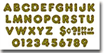 Yellow Sparkle 2 Inch Casual Ready Letters