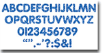 Blue Sparkle 1 inch STICK-EZE Letters