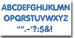 Blue Sparkle 2 Inch Letters and Marks STICK-EZE Letters