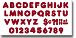 Red Sparkle 3 Inch Casual Ready Letters