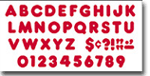 Red 5 Inch Casual Ready Letters