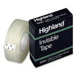 Highland Invisible Permanent Mending Tape, 3/4 x 36 yards, 1 Inch Core, Clear