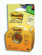 Post-it Labeling and Cover-Up Tape , 1 x 700 Inches, White