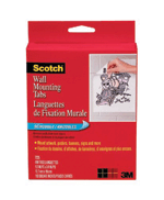 Scotch Wall Mounting Tabs 7225, 1/2-inch x 3/4 Inches, 480 Tabs per Box