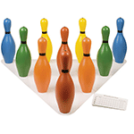Multi-Color Plastic Bowling Pin Set