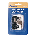Metal Whistle and Black Lanyard Pack - Pack of 12