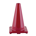 12 Inch High Visibility Flexible Vinyl Cone Red