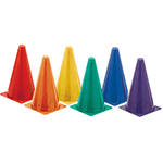 9 Inch High Visibility Plastic Cone Set - Set of 6