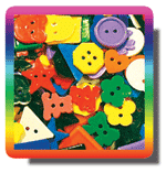 Plastic Buttons in Bright Assorted Colors