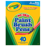 Crayola No-Drip Paint Brush Pens - Pack of 40