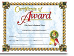 Certificate of Award