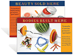 Beauty Sold Here and Bodies Built Here Poster Set