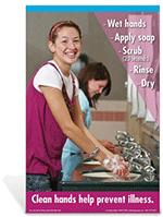 Hand Washing Teen Girl Poster