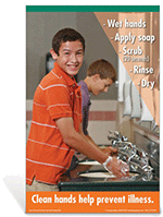 Hand Washing Middle School Boy Poster