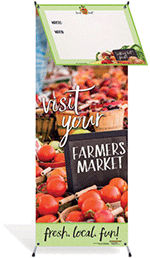Farmers Market Vinyl Banner with Stand and Dry Erase Menu Board