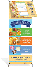Breakfast Vinyl Banner with Stand and Dry Erase Menu Board