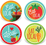 Eat Local Stickers