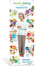 Older Adult Healthy Eating from Head to Toe Vinyl Banner