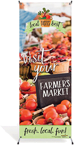 Farmers Market Vinyl Banner with Stand