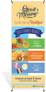 Breakfast Vinyl Banner with Stand