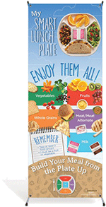 My Smart Lunch Plate Vinyl Banner with Stand