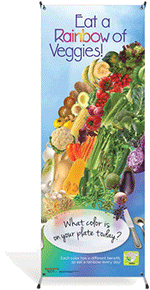 Veggie Rainbow Vinyl Banner with Stand