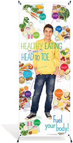 Teen Healthy Eating from Head to Toe Vinyl Banner with Stand