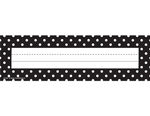 Black Polka Dots Name Plates, Black 